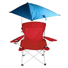 LakeForest Foldable Beach Chair with Detachable Umbrella Armrest Adjustable Canopy Stool with Cup Holder Carry Bag for Camping Poolside Travel Picnic Lawn Chair