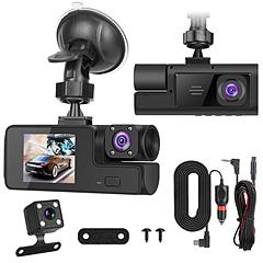 WiFi FHD 1080P Car Dash Cam 3 Channels Front Rear Inside Dash Camera with Loop Recording Reversing Visual Night Vision WDR 170° Wide Angle Support 128