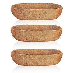 3Pcs 24in/30in/36in Trough Coco Liners For Planters Coconut Coir Planter for Window Box Hanging Trough Basket Half Moon Planter Liner Replacement For 