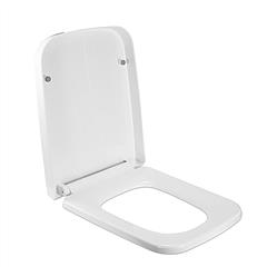 Square Toilet Seat with Grip-Tight Seat Bumpers Heavy-Duty Quiet-Close Quick-Release Easy Cleaning White UK