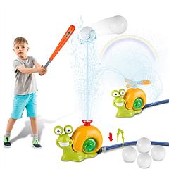 2 In 1 Snail Water Sprinkler Baseball Toy With 2 Sprinkler Nozzles 360° Rotating Spray Baseball Sprinkler Summer Water Toy For 4-8Years Old Boys Girls