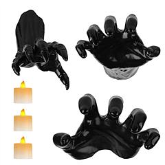 3Pcs Creepy Reaching Hands With Lighted Candles Wall Mounted Halloween Decoration Witch Devil Hand Aesthetic Goth Gothic Life-Sized Horror Hands Hangi