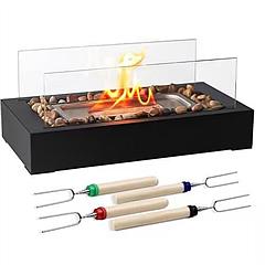 Tabletop Fire Pit With Roasting Sticks Portable Indoor Outdoor Tabletop Fireplace Ethanol Mini Fire Pit Table Top Decoration for Christmas Dinner Part