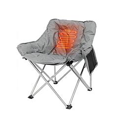 Heated Camping Chair For Adult Outdoor Activities Portable Folding Heated Chair With 3 Adjustable Heat Levels Heating Backrest Cushion Support 264LBS 