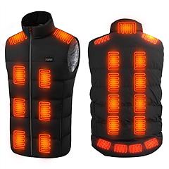 Heated Vest Men Women Heated Jacket with 23 Heating Zones 3 Heat Levels USB Powered Machine Washable for Winter Hiking Skiing Skating Outdoor Activiti