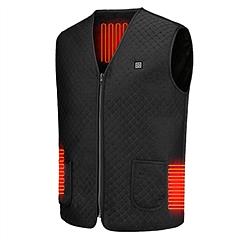 Heat Jacket Vest 3 Heating Gear Adjustable USB Heated Vest Warm Heat Coat Vest w/ 5 Heating Zones For Men Women Winter Outdoor Activity