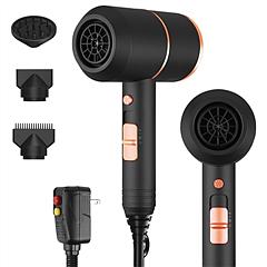 1800W Hair Dryer Portable Compact Hair Blow Dryer with Cool/Warm/Hot Wind with Diffuser Concentrator/Comb Nozzle ALCI Plug Overheat Protection for Wom