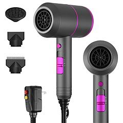 1800W Hair Dryer Portable Compact Hair Blow Dryer with Cool/Warm/Hot Wind with Diffuser Concentrator/Comb Nozzle ALCI Plug Overheat Protection for Wom