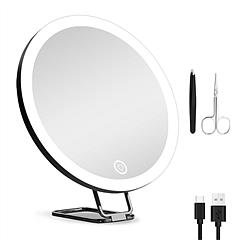 30X Magnifying Mirror With Light 3 Colors Dimmable Brightness Included Tweezer Scissor 
Travel Magnifying Makeup Mirror with Suction Cup 360° Adjusta