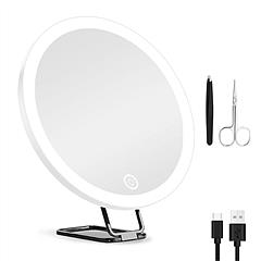 30X Magnifying Mirror With Light 3 Colors Dimmable Brightness Included Tweezer Scissor 
Travel Magnifying Makeup Mirror with Suction Cup 360° Adjusta