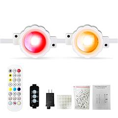 101FT Length Permanent Outdoor Lights With 72Pcs RGB Beads IP67 Waterproof Smart Eave Light For Halloween Christmas Daily House Lighting Works with Al