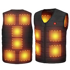 Heat Jacket Vest 3 Heating Gear Adjustable USB Heated Vest Warm Heat Coat Vest with 10 Heating Pads For Men Women Winter Outdoor Activity