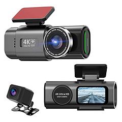 4K/1080P Dual Chanel Car Dash Cam 2.4GHz WiFi Car Camera Mini Driving Recorder with 140° Wide Angle APP Control Night Vision G-sensor Loop Recording