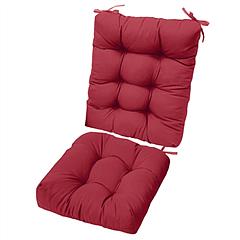 2Pcs Rocking Chair Cushion Upper And Lower Back And Seat Sets with Non-Slip Ties Polyester Fiber Filling Comfortable for Indoor Home Office Car