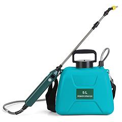 5L/1.32Gallon Battery Operated Water Sprayer Portable Garden Sprayer Electric Sprayer with Rechargeable Handle Telescopic Wand 3 Spray Nozzles Shoulde