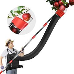 13.43FT High Reach Fruit Picker Pole with Harvest Bag Heavy Duty Fruit Picking Tool with Basket Funnels Collection Bag for Mango Avocado Lemon Apples 