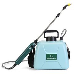 5L/1.32Gallon Battery Operated Water Sprayer Portable Garden Sprayer Electric Sprayer with Rechargeable Handle Telescopic Wand 3 Spray Nozzles Shoulde