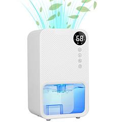 37.2OZ Dehumidifier Indoor Portable Small Dehumidifier with Sleep Mode 1-24H Timer 7-Color Lighting 950sq.ft Coverage Touch Control for Home Bathroom 