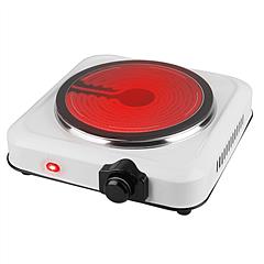 1200W Electric Infrared Single Burner Portable Heating Hot Plate Stove Countertop RV Hotplate with 7.5” Glass Cooktop Stepless Temperature Adjustments